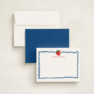 This is a navy kids thank you cards notes with standard by Erika Firm called sweet berry printing on signature in standard