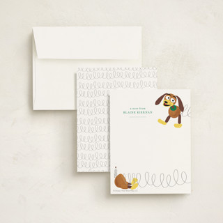 This is a cinnamon kids thank you cards notes with standard by Jackie Crawford called disney and pixar's toy story slinky dog saves the day printing on signature in standard