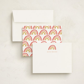 This is a sorbet kids thank you cards notes with standard by Stacey Meacham called rainbow dream printing on signature in standard