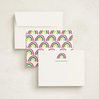 This is a leprechaun kids thank you cards notes with standard by Stacey Meacham called rainbow dream printing on signature in standard
