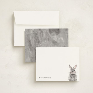 This is a pebble kids thank you cards notes with standard by Cass Loh called baby animal rabbit printing on signature in standard