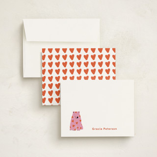 This is a ivory kids thank you cards notes with standard by Inkblot Design called beary much printing on signature in standard