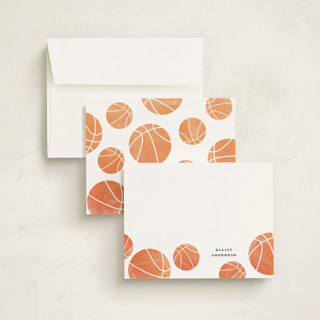 This is a tangerine kids thank you cards notes with standard by Corinne Malesic called bouncing printing on signature in standard