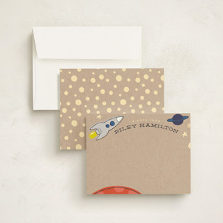 This is a kraft kids thank you cards notes with standard by Griffinbell Paper Co. called mission to mars printing on signature in standard
