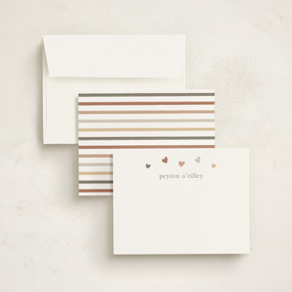 This is a boho kids thank you cards notes with standard by Stacey Meacham called rainbow hearts printing on signature in standard