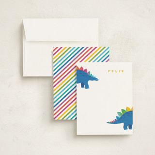 This is a ocean kids thank you cards notes with standard by Snow and Ivy called rainbowsaur printing on signature in standard