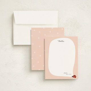 This is a petal kids thank you cards notes with standard by Ilze Lucero called hello from a ladybug printing on signature in standard