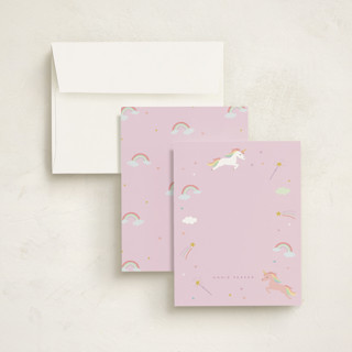 This is a lavender kids thank you cards notes with standard by Anupama called magical day printing on signature in standard