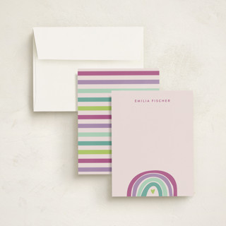 This is a lilac kids thank you cards notes with standard by Jessica Williams called cheerful printing on signature in standard