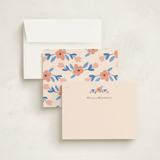 This is a cornflower kids thank you cards notes with standard by Morgan Kendall called cherry blossoms printing on signature in standard