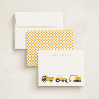 This is a sunshine kids thank you cards notes with standard by Snow and Ivy called big truck parade printing on signature in standard