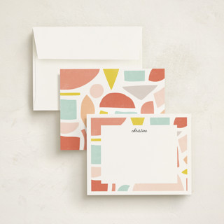 This is a coral kids thank you cards notes with standard by Iveta Angelova called collage frame printing on signature in standard