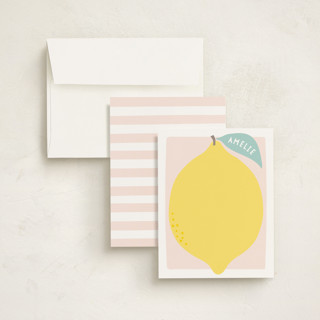 This is a petal kids thank you cards notes with standard by Karidy Walker called cheery lemon printing on signature in standard