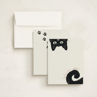 This is a fog kids thank you cards notes with standard by Refound Nostalgia called curious cat printing on signature in standard