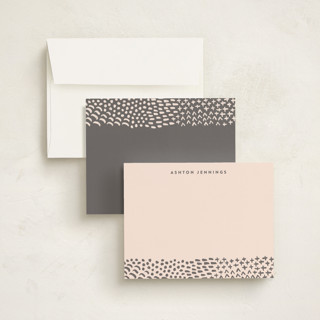 This is a taupe kids thank you cards notes with standard by Hooray Creative called handdrawn pattern printing on signature in standard