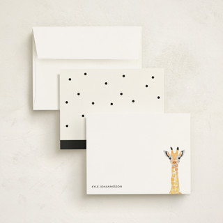 This is a midnight kids thank you cards notes with standard by Cass Loh called baby animal giraffe printing on signature in standard