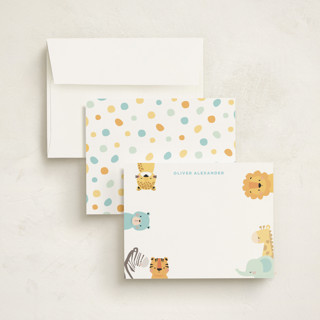 This is a sunny kids thank you cards notes with standard by peetie design called walk on the wild side printing on signature in standard