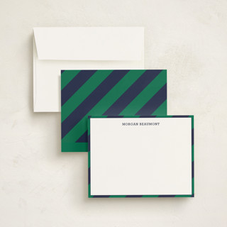 This is a emerald kids thank you cards notes with standard by Seth Caskey called wide stripe nautical printing on signature in standard