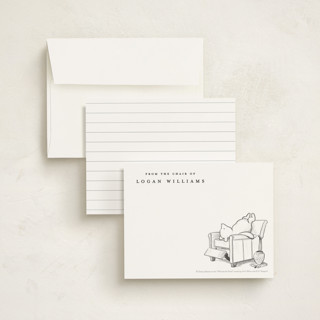 This is a polar bear kids thank you cards notes with standard by Stefanie Lane called pooh lounging from disney's winnie the pooh printing on signature in standard