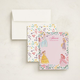 This is a bubblegum kids thank you cards notes with standard by Cass Loh called disney princess garden party printing on signature in standard