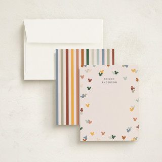 This is a muted kids thank you cards notes with standard by Ellen Schlegelmilch called disney's mickey confetti printing on signature in standard
