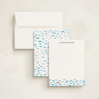 This is a ocean blue kids thank you cards notes with standard by Jennifer Thomke called stand out printing on signature in standard