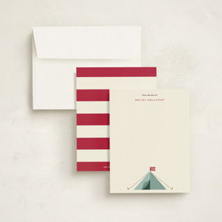 This is a blue slate kids thank you cards notes with standard by Leah Bisch called little adventurer printing on signature in standard