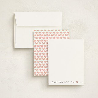 This is a coral kids thank you cards notes with standard by Erin Deegan called with love printing on signature in standard