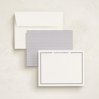 This is a navy kids thank you cards notes with standard by The Social Type called gentleman printing on signature in standard