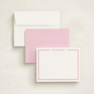 This is a fuchsia kids thank you cards notes with standard by The Social Type called gentleman printing on signature in standard