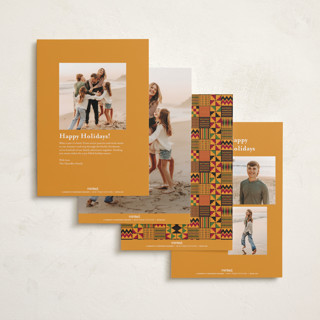 This is a pumpkin kwanzaa cards with standard by Anastasia Makarova called kente printing on recycled smooth signature in standard