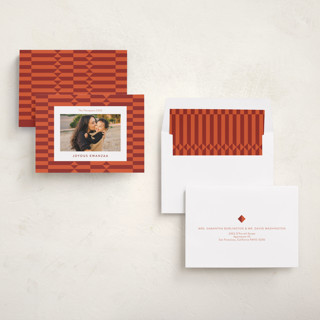 This is a scarlet kwanzaa cards with standard by Anelle Mostert called kente cloth printing on recycled smooth signature in standard