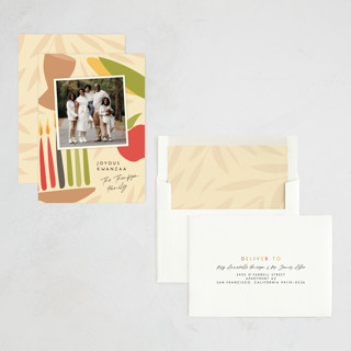 This is a sand kwanzaa cards with standard by Randi Cirelli called kwanzaa blessings printing on signature in standard