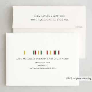 This is a onyx kwanzaa cards with standard by Pixel and Hank called kwanzaa boarder printing on recycled smooth signature in standard