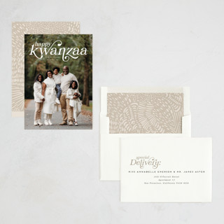 This is a snow kwanzaa cards with standard by Tamara Hilje called kwanzaa headline printing on recycled smooth signature in standard