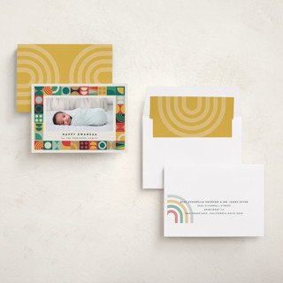 This is a sunset kwanzaa cards with standard by Maria Alou called modern kwanzaa printing on recycled smooth signature in standard