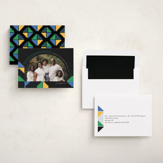 This is a ink kwanzaa cards with standard by Mansi Verma called kente printing on recycled smooth signature in standard