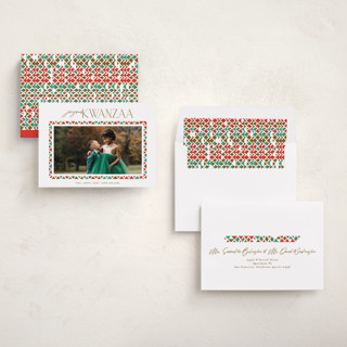 This is a carnival kwanzaa cards with standard by Phrosné Barwood called colorful border printing on recycled smooth signature in standard