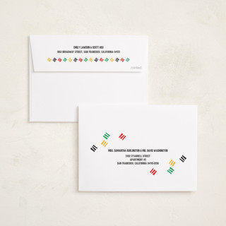 This is a licorice kwanzaa cards with standard by Maria A called colorful border kwanzaa printing on recycled smooth signature in standard