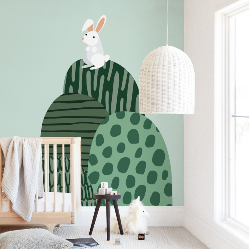 Bunny Children's and Nursery Wall Mural by Megan Monismith | Minted