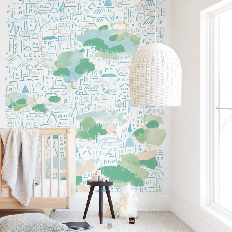 Storybook City Children's and Nursery Wall Mural by Krissy Bengtson