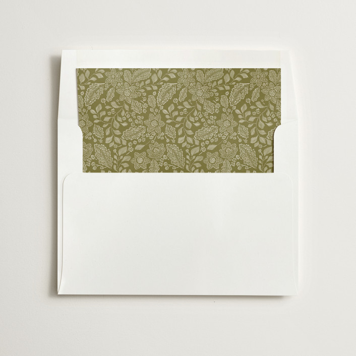 "Embroidered" - Slip-in Envelope Liners in Chartreuse by Jen Owens.