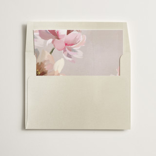 This is a dove wedding envelopes with standard by Olivia Kanaley Inman called chalk floral printing on signature in liner