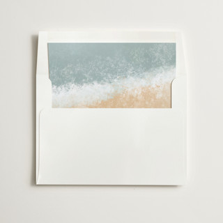 This is a seaglass wedding envelopes with standard by Rebecca Durflinger called seaside printing on signature in liner