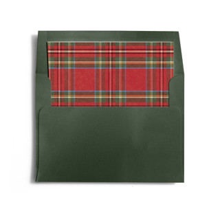 This is a stocking wedding envelopes with standard by Wildfield Paper Co called tartan printing on signature in liner
