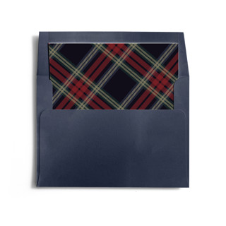 This is a midnight wedding envelopes with standard by Sara Hicks Malone called plaid frame printing on signature in liner