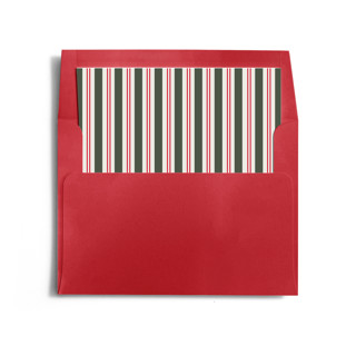 This is a candy cane wedding envelopes with standard by Jackie Crawford called modern striped frame printing on signature in liner