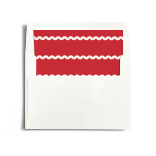 This is a cream wedding envelopes with standard by Carrie ONeal called rick rack printing on signature in liner