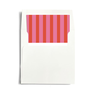 This is a strawberry wedding envelopes with standard by Morgan Kendall called cabana printing on signature in liner