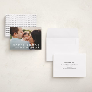 This is a cotton chinese new year cards with standard by Stacey Meacham called happy moments printing on recycled smooth signature in petite